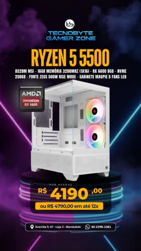 PC Gamer Ryzen 5, 16GB, SSD 250GB