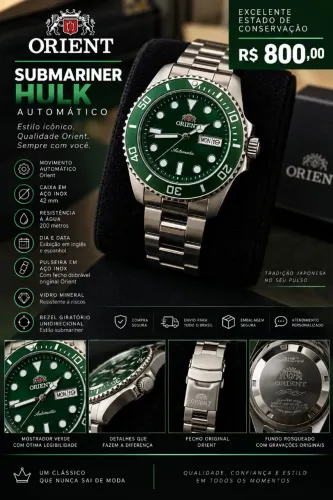 Orient Submariner Hulk - NH36 - 42mm - Excelente Estado