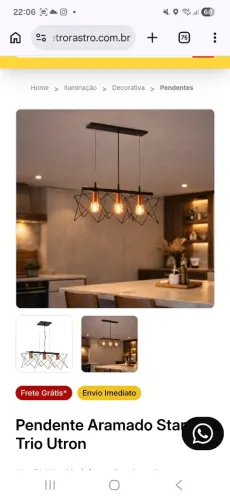 Luminaria moderna com lâmpadas lindas