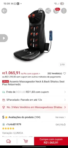 Assento relax medic Com Nota fiscal Sem uso.