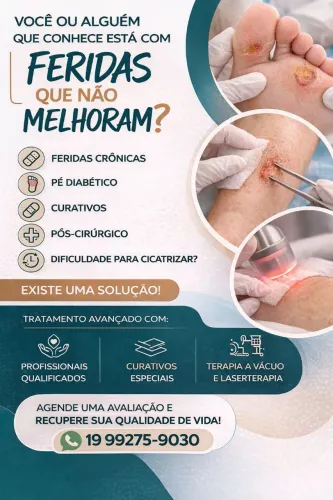 Tratamento de feridas, curativos e laserterapia