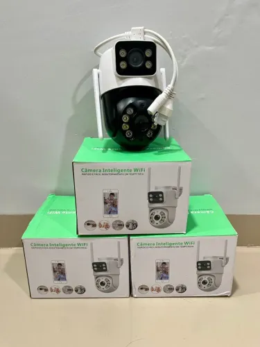 Câmera Segurança A28 App Icsee Prova D'agua Lente Dupla Cor Branco/preto