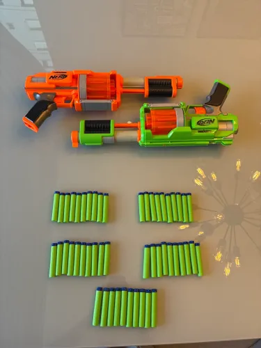 Conjunto de duas armas de brinquedo nerf + 50 munições