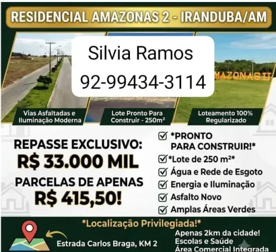 Silvia - Vendo Valor R$  33.000,00 Repasse no Residencial Amazonas 2 - IRANDUBA - AM