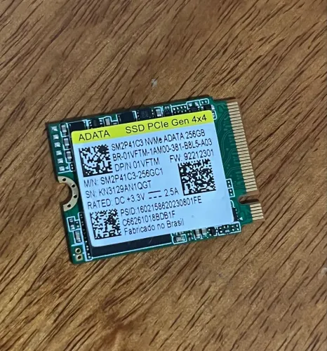 Nvme m2 Adata 256Gb Gen4 com adaptador 2280