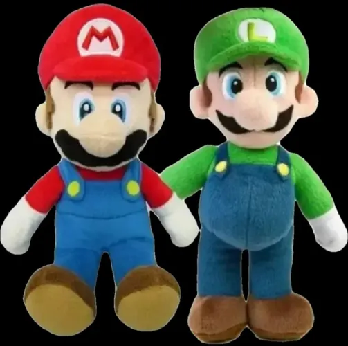 PELÚCIA GIGANTE DE 85CM MARIO E LUIGI MUITO LINDOS