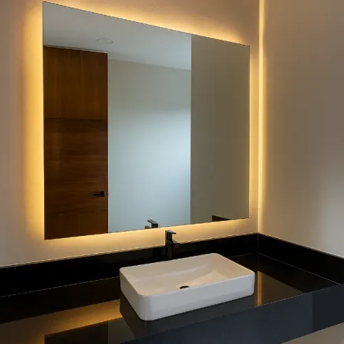 Espelhos Sob Medida com LED Traseiro, Iluminação moderna p/ banheiro, quarto