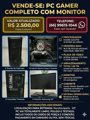 PC gamer - Negociavel 