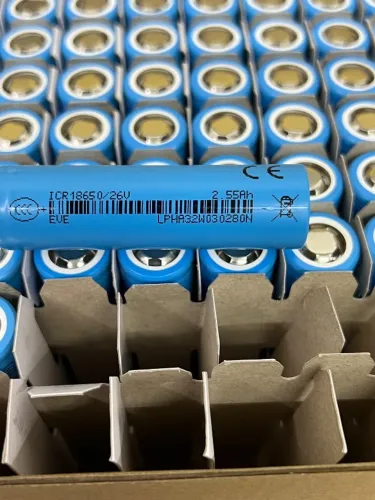 Bateria lítio 18650 EVE 2,55ah