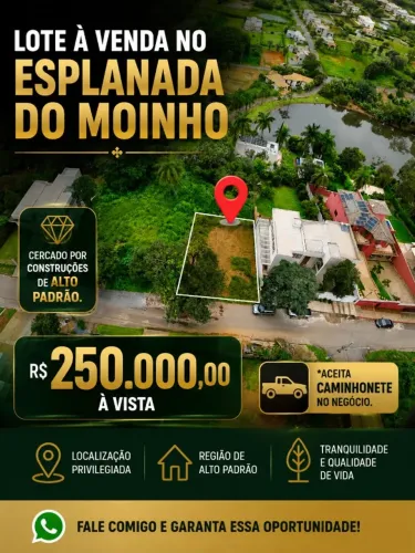 Lote de 1.040m2 no Esplanada do Moinho em Sete Lagoas 