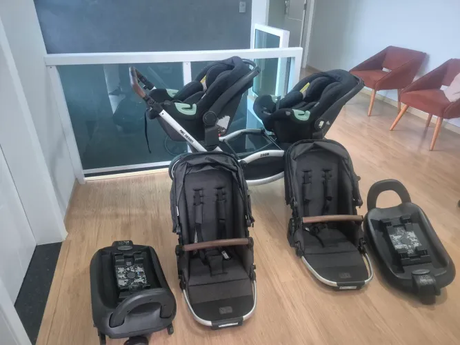 Carrinho abc design gêmeos com isofix 