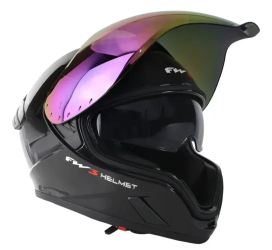 Capacete motoqueiro com óculos interno tamanho 60 fw3