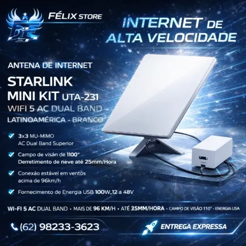 Antena Internet Starlink Mini Kit WiFi 5 LOJA FISICA NO SETOR COIMBRA
