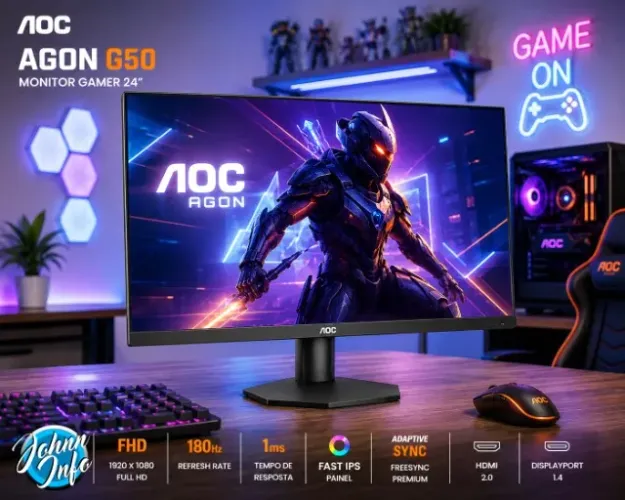 Monitor Gamer AOC Agon G50 24 144Hz 0,5ms IPS Full HD HDR10 G-Sync 24g50f