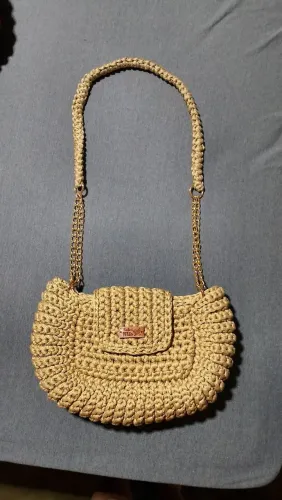 Bolsa de macramé 29X19 Bege