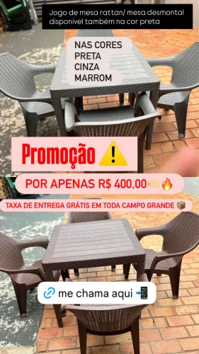 Jogo de mesa rattan promoção