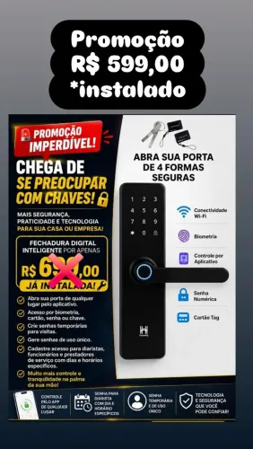Fechadura Eletronica Wi-Fi APP 5 em 1