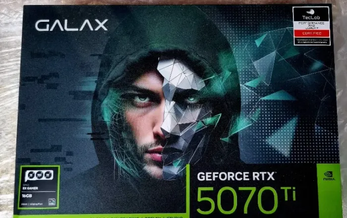 Placa de Vídeo Galax NVIDIA GeForce RTX 5070 Ti EX Game 16 GB