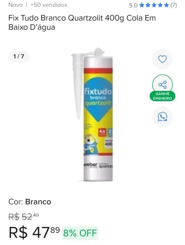 fix tubo branco quartzolit 400 g