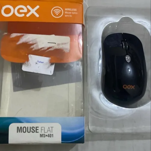 mouse oex sem fio 2.4 ghz 1600 dpi flat preto m$401