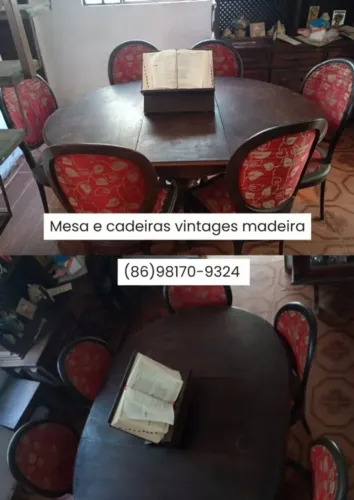 Mesa e cadeira vintage madeira 