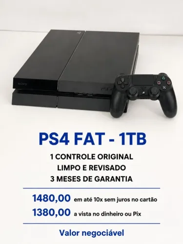 PS4 FAT 1TB - 1 CONTROLE
