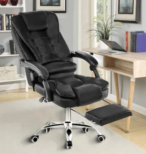 Cadeira Presidente Ergonômica Reclinável com Apoio para os Pés - Conforto Premium