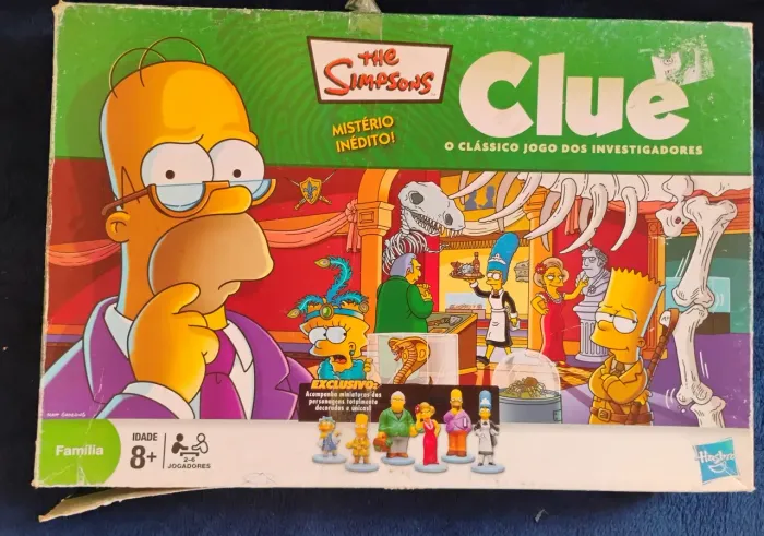 Jogo de tabuleiro - Clue Os Simpsons - INCOMPLETO!