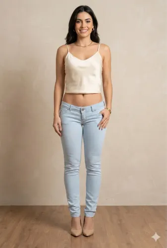 Calça feminina tam 34 jeans claro da Berska