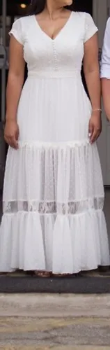 Vestido Off White para Casamento no Civil ou Batizados