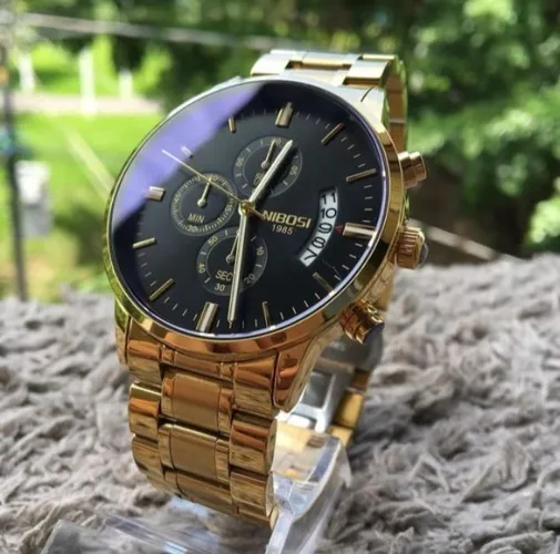 -Relógio Maculino, visor anti-risco - Nibosi (Original).