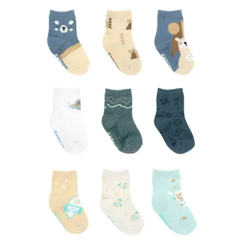 Meia Infantil c/3 Pares Antiderrapante Tam.21 ao 25-Pimpolho