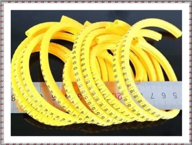 Anilha numeradas amarelas - Jng - Identificador de cabos de 2.5 a 4.5 mm com 100 peças