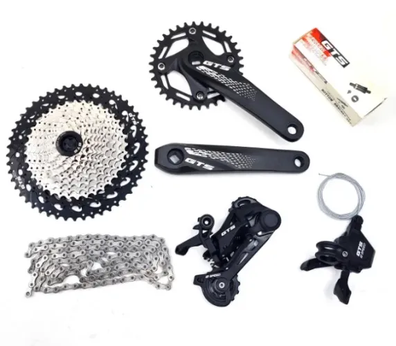 Kit Transmissão 1 x 12v GTS com Passador Cambio Pedivela K7 e Corrente 9554