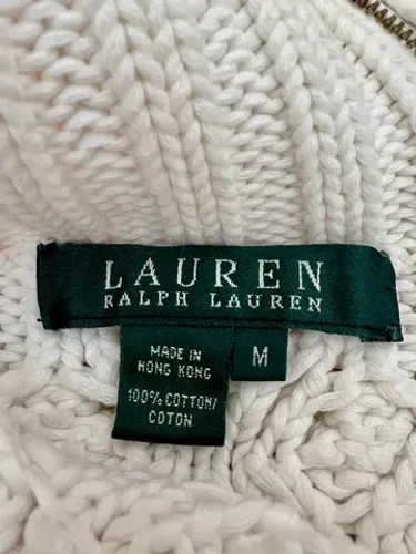 Tricô Ralph Lauren branco trançado tamanho M