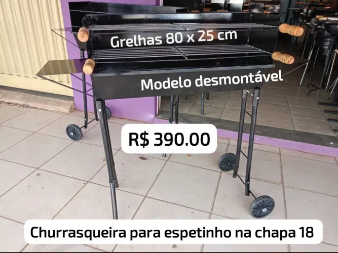 CHURRASQUEIRA PROFISSIONAL PARA ESPETINHO 