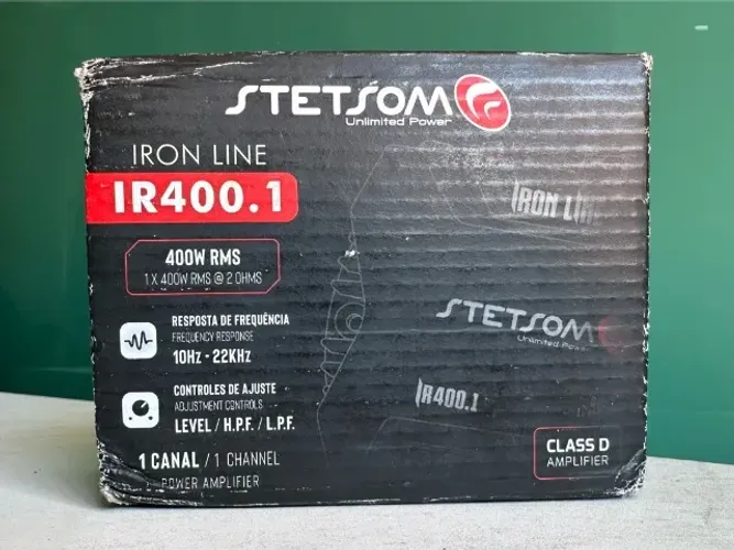 Stetsom IR400.1 mono 1 canal modulo amplificador Digital 2 ohms Novo 1 ano de garantia