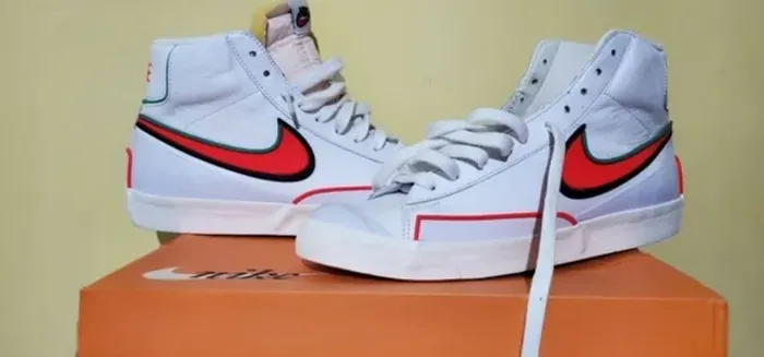 Tênis Nike Blazer Mid 77 Infinite (White/blue void/crimson) novo branco tamanho 43