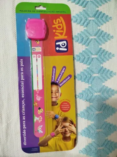 Pulseira de identificação infantil rosa
