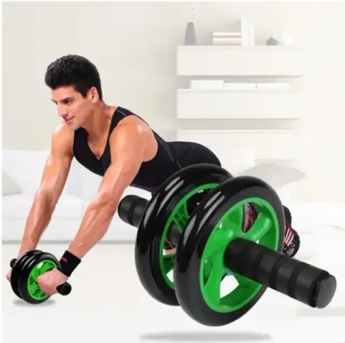 ** Roda Abdominal Dupla Fitness Musculação Pilates Barriga Cintura z128 