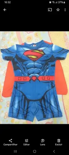 Fantasia Infantil Super Homem Curta