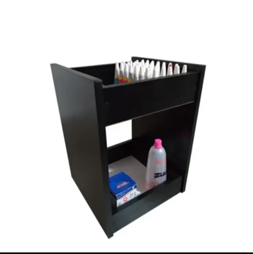 carrinho auxiliar multi-uso p/manicure c/2 bandejas p/esmaltes