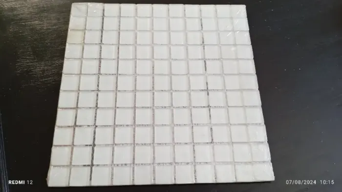 Pastilha de Vidro Cristal Colortil - 58 placas 30x30 Branca CM-80 - Lote 5,3 m² (Novo)