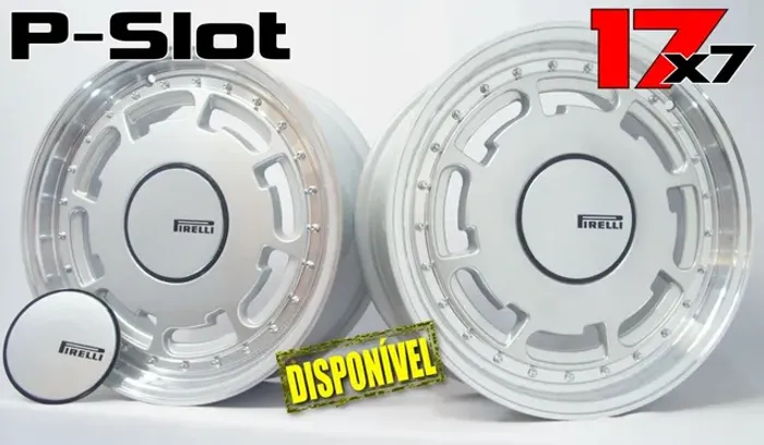 Roda aro 17 P Slot prata com diamantado Volkswagen gol Pirelli golf Gti 4x100 jogo novo