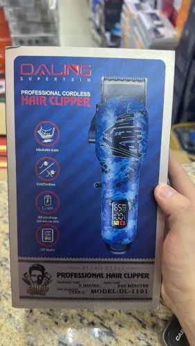Máquina de cortar cabelo retrô azul