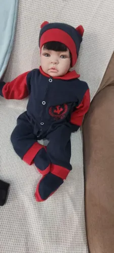 Boneca Bebê Reborn Roupa Azul e Vermelha