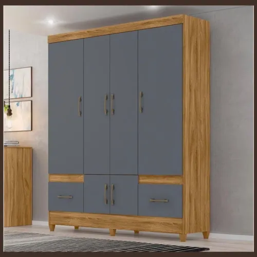 Guarda-Roupa Moderno 4 Portas com Design Elegante