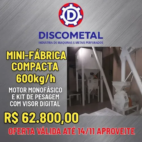Venda de MINI FÁBRICA DISCOMETAL 600KG!