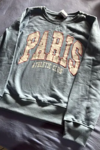 Blusa moletom "Paris" azul G