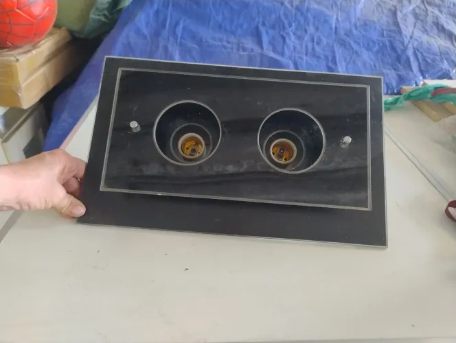 Lustre de vidro Preto para duas lâmpadas